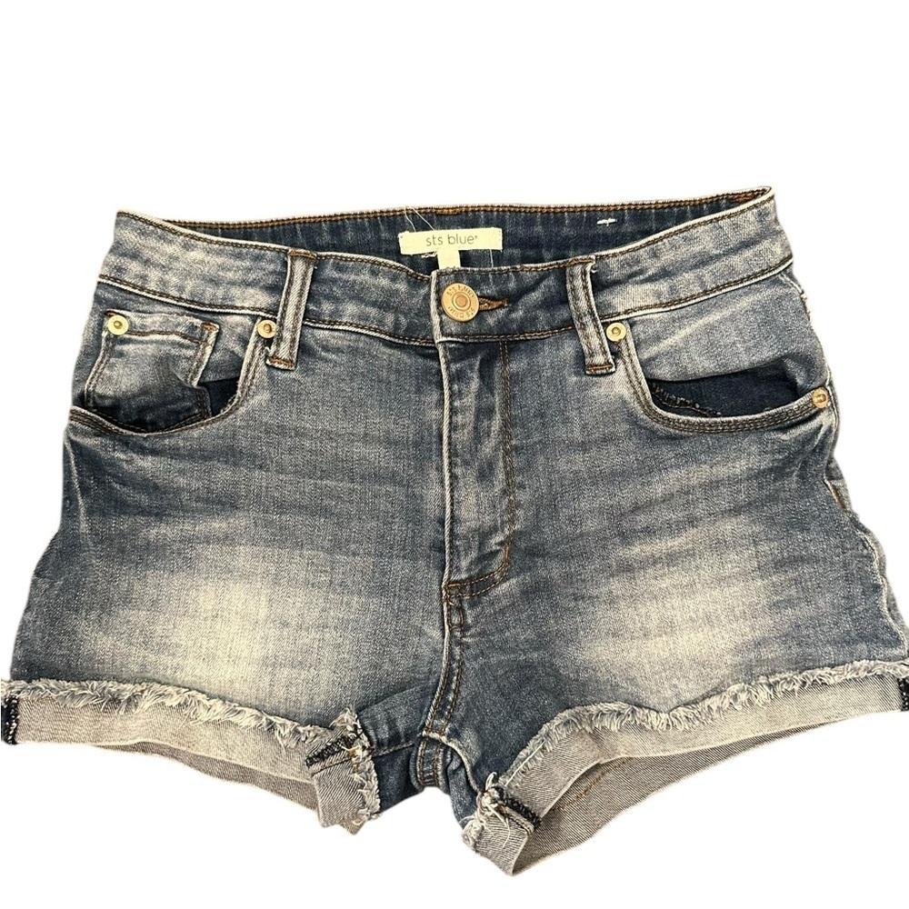 Studio Blue Rolled Cuff Denim Shorts- EUC